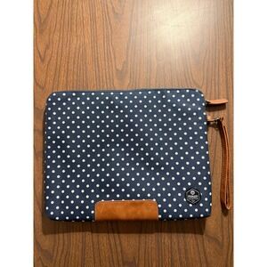 PKG Primary Collection Navy Polka Dot Laptop Sleeve Case Wristlet 13-14 inch